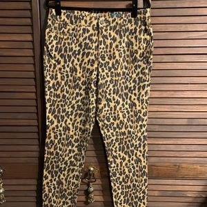 Leopard print jeans.